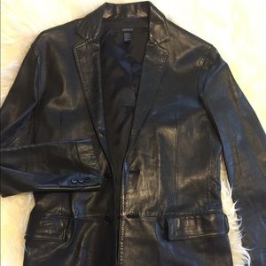 DKNY Men’s soft Black leather “suit Blazer Cut”